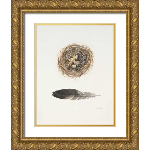 Field Study Nest Gold Ornate Wood Framed Art Print with Double Matting by Gottschlag, Jurgen