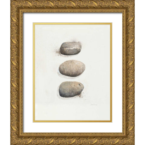 Field Study Stone  Gold Ornate Wood Framed Art Print with Double Matting by Gottschlag, Jurgen