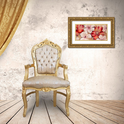 Barnwood Blossoms Gold Ornate Wood Framed Art Print with Double Matting by Gottschlag, Jurgen