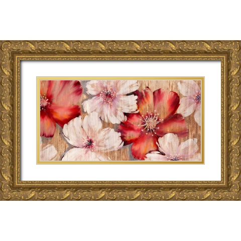 Barnwood Blossoms Gold Ornate Wood Framed Art Print with Double Matting by Gottschlag, Jurgen