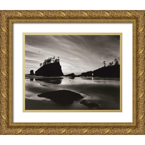 Low Tide Morning Gold Ornate Wood Framed Art Print with Double Matting by Aniballi, Brett