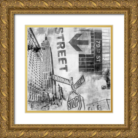 New York Intersection  Gold Ornate Wood Framed Art Print with Double Matting by Abbott, Sara