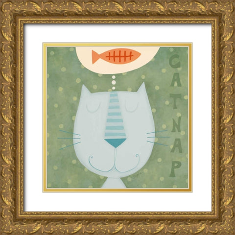 Dreaming of Fish  Gold Ornate Wood Framed Art Print with Double Matting by Shah, Sapna