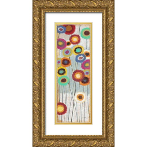 Fun Floral 3 Gold Ornate Wood Framed Art Print with Double Matting by Wyatt, Norman Jr.