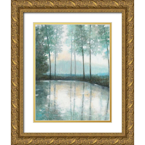 Morning Trees 1 Gold Ornate Wood Framed Art Print with Double Matting by Wyatt, Norman Jr.