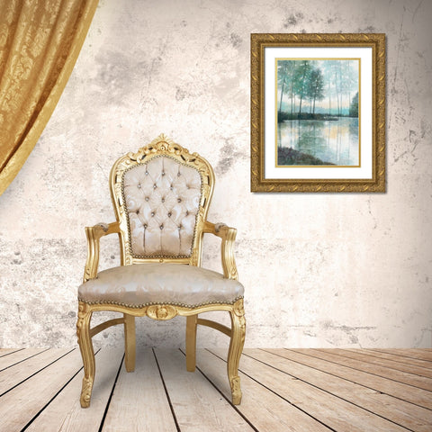 Morning Trees 2 Gold Ornate Wood Framed Art Print with Double Matting by Wyatt, Norman Jr.