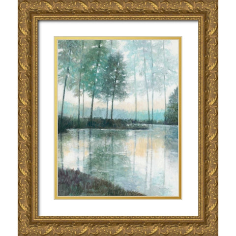 Morning Trees 2 Gold Ornate Wood Framed Art Print with Double Matting by Wyatt, Norman Jr.