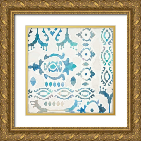 Watercolor Tile 1 Gold Ornate Wood Framed Art Print with Double Matting by Wyatt, Norman Jr.