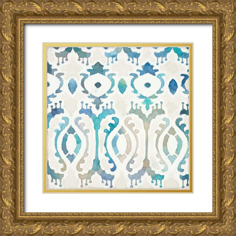 Watercolor Tile 4 Gold Ornate Wood Framed Art Print with Double Matting by Wyatt, Norman Jr.