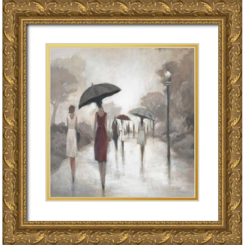 City Figures 1 Gold Ornate Wood Framed Art Print with Double Matting by Taylor, Marc