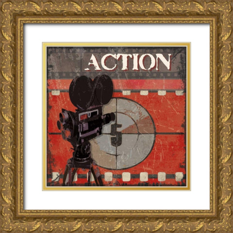 Ready Set Action Gold Ornate Wood Framed Art Print with Double Matting by Smith, Sandra