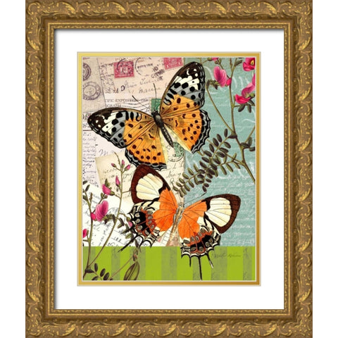 Bountiful Butterfly 1 Gold Ornate Wood Framed Art Print with Double Matting by Robertson, Walter
