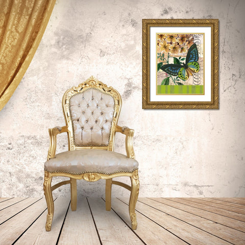 Bountiful Butterfly 2 Gold Ornate Wood Framed Art Print with Double Matting by Robertson, Walter