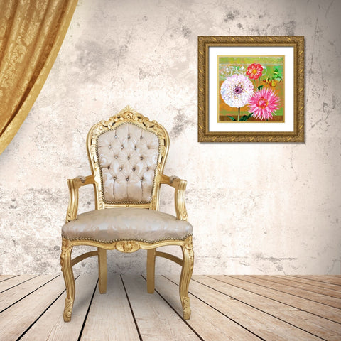 Fancy Flower Trio 2 Gold Ornate Wood Framed Art Print with Double Matting by Robertson, Walter