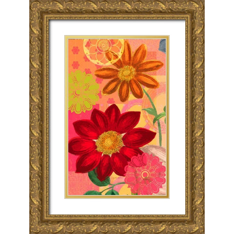 Brilliant Garden 1 Gold Ornate Wood Framed Art Print with Double Matting by Robertson, Walter