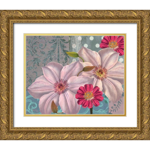 Polka Dot Bouquet 2 Gold Ornate Wood Framed Art Print with Double Matting by Robertson, Walter