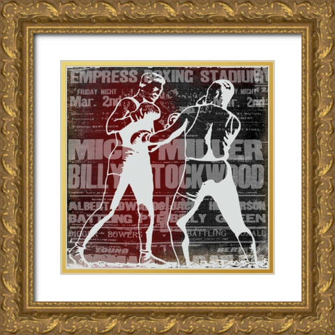 Boxer Story 2 Gold Ornate Wood Framed Art Print with Double Matting by Robertson, Walter