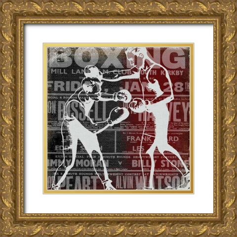Boxer Story 3 Gold Ornate Wood Framed Art Print with Double Matting by Robertson, Walter