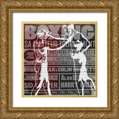 Boxer Story 4 Gold Ornate Wood Framed Art Print with Double Matting by Robertson, Walter