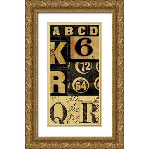 Numbers Game 1 Gold Ornate Wood Framed Art Print with Double Matting by Robertson, Walter
