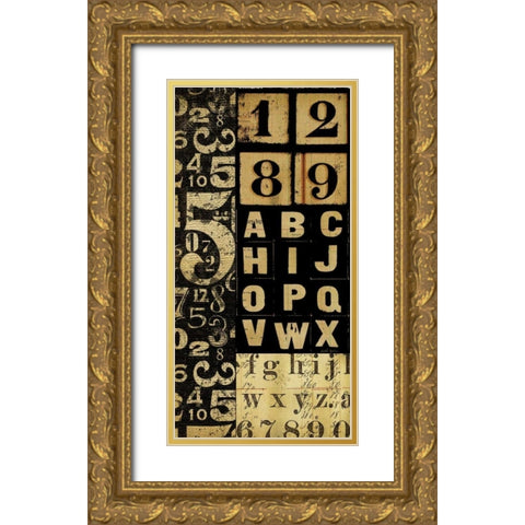 Numbers Game 2 Gold Ornate Wood Framed Art Print with Double Matting by Robertson, Walter