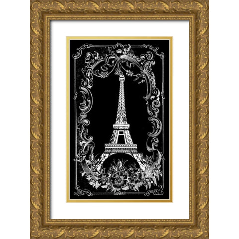 A Memory of Paris Gold Ornate Wood Framed Art Print with Double Matting by Robertson, Walter