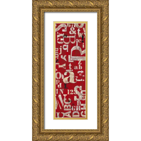 Word Savy 1 Gold Ornate Wood Framed Art Print with Double Matting by Dascher, Dennis