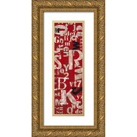 Word Savy 2 Gold Ornate Wood Framed Art Print with Double Matting by Dascher, Dennis