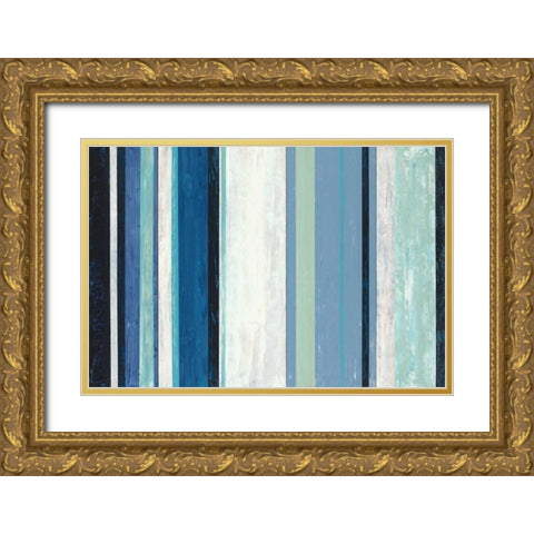 Coastal Line UP Gold Ornate Wood Framed Art Print with Double Matting by Dascher, Dennis