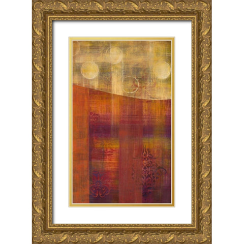 Bombay Silk 2 Gold Ornate Wood Framed Art Print with Double Matting by Dascher, Dennis