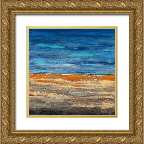 Desert Poppies Gold Ornate Wood Framed Art Print with Double Matting by Dascher, Dennis