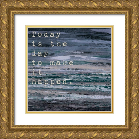 Tropic Typography Gray 1 Gold Ornate Wood Framed Art Print with Double Matting by Dascher, Dennis