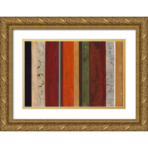 Sensational Stripes 1 Gold Ornate Wood Framed Art Print with Double Matting by Dascher, Dennis
