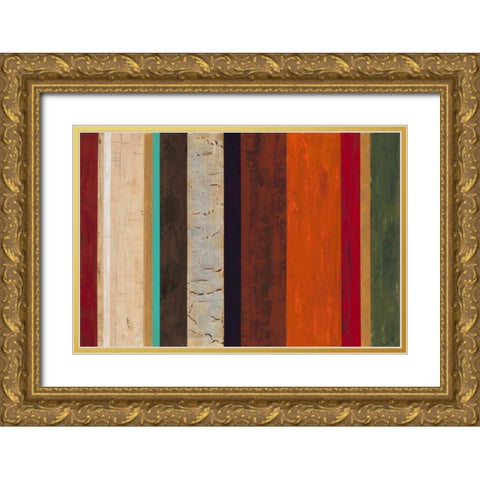 Sensational Stripes 2 Gold Ornate Wood Framed Art Print with Double Matting by Dascher, Dennis