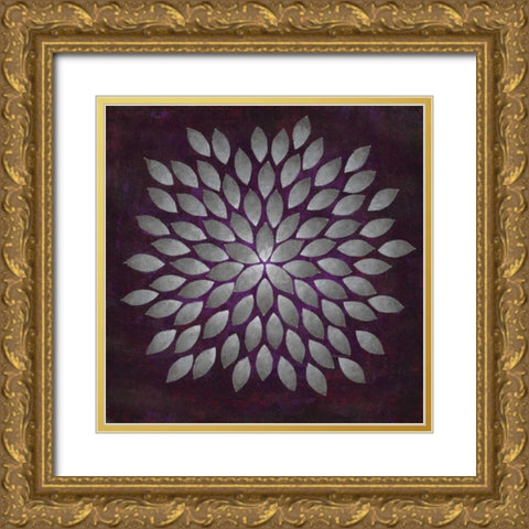Plum Star Burst 2 Gold Ornate Wood Framed Art Print with Double Matting by Dascher, Dennis