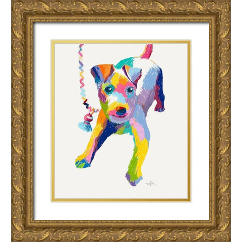 TERRIER SKETCH Gold Ornate Wood Framed Art Print with Double Matting by Mollica, Patti