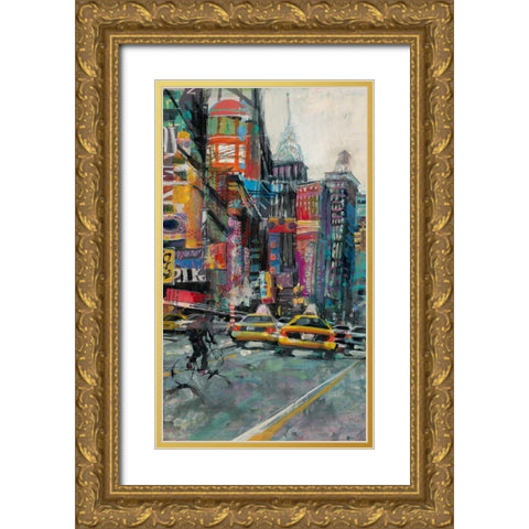 New York Street 1 Gold Ornate Wood Framed Art Print with Double Matting by Mollica, Patti