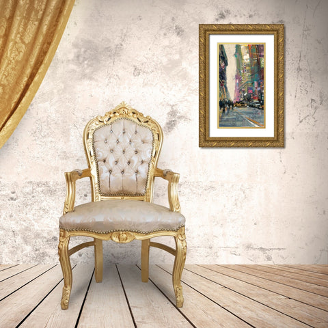 New York Street 2 Gold Ornate Wood Framed Art Print with Double Matting by Mollica, Patti