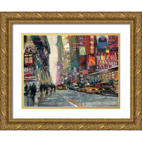 New York Collage 2 Gold Ornate Wood Framed Art Print with Double Matting by Mollica, Patti
