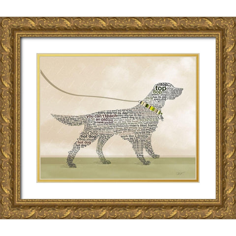 SETTER PORTRAIT Gold Ornate Wood Framed Art Print with Double Matting by Van Roey, Dominique