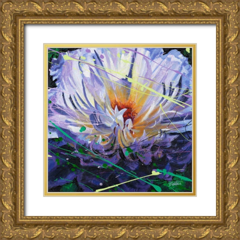 Peony in Motion Gold Ornate Wood Framed Art Print with Double Matting by Langton, Bruce