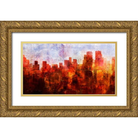 Dawn Skyline Gold Ornate Wood Framed Art Print with Double Matting by Roko, Ken