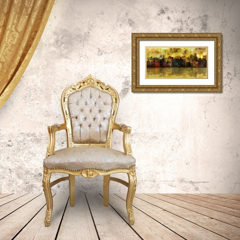 Evening Skyline Gold Ornate Wood Framed Art Print with Double Matting by Roko, Ken