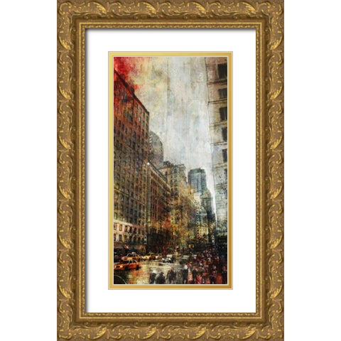 NYC Vertigo Gold Ornate Wood Framed Art Print with Double Matting by Roko, Ken