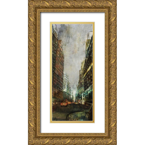 City Ride Gold Ornate Wood Framed Art Print with Double Matting by Roko, Ken