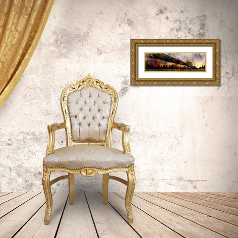 Under the Manhattan Bridge Gold Ornate Wood Framed Art Print with Double Matting by Roko, Ken