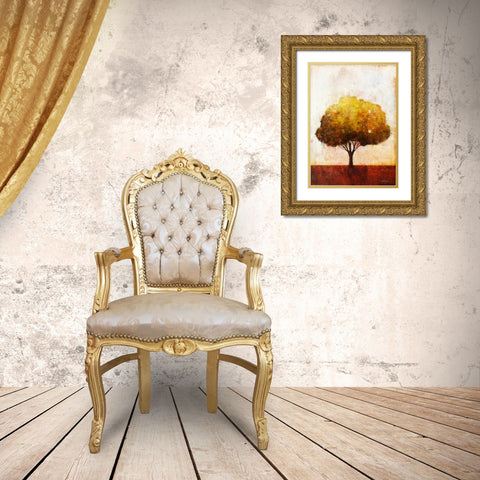 Autumnal Tree 1 Gold Ornate Wood Framed Art Print with Double Matting by Roko, Ken