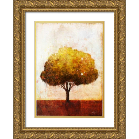 Autumnal Tree 1 Gold Ornate Wood Framed Art Print with Double Matting by Roko, Ken
