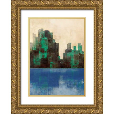 Monaco Lagoon 2 Gold Ornate Wood Framed Art Print with Double Matting by Roko, Ken
