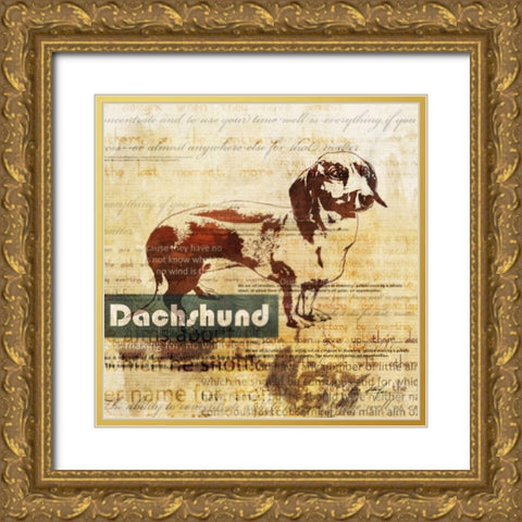 Dachshund Sketch Gold Ornate Wood Framed Art Print with Double Matting by Roko, Ken